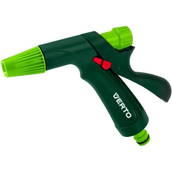 Зрошувач ручний Verto, пістолетний, 1/2"-3/4", регулювання напору / розпилу води, тримач двокомпонентний