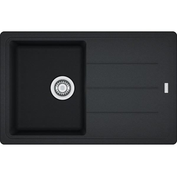 Мийка кухонна Franke Basis, фраграніт, прямокутник, з крилом, 780х500х200мм, чаша - 1, накладна, BFG 611-78, онікс