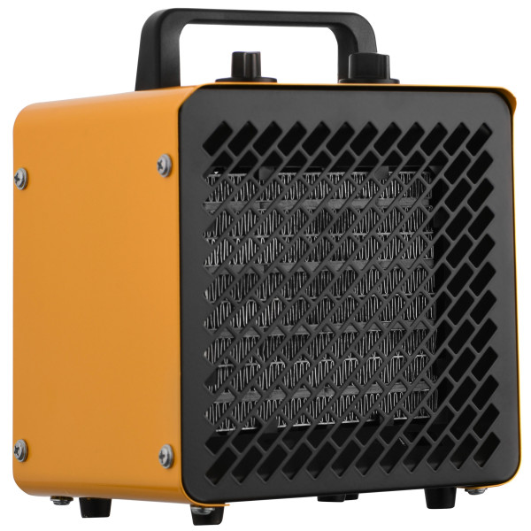 Теплова гармата електрична 2E Ceramic, 2кВт, 20м2, 142м3/год, керамічний нагрів. елемент (PTC), жовтий, 1.3кг