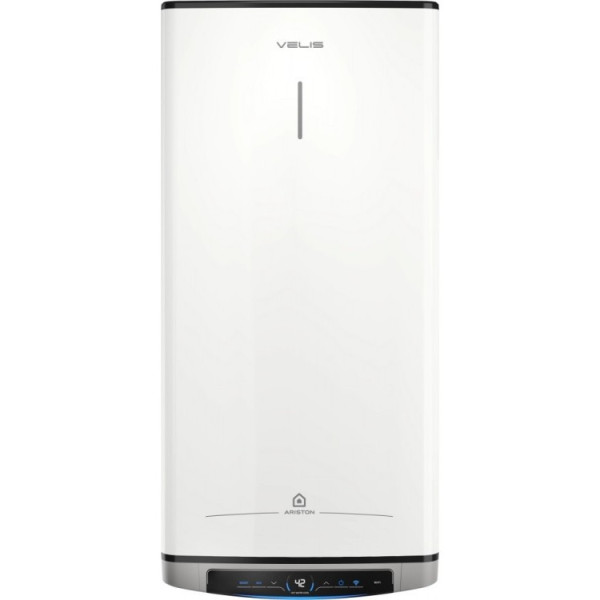 Водонагрівач електричний Ariston VELIS DUNE WIFI 50 EU плаский, слім, 50л, 2*1,5 кВт, емал. нагр. ел, ун. монтаж, ел. кер-ня, B, Італія, білий
