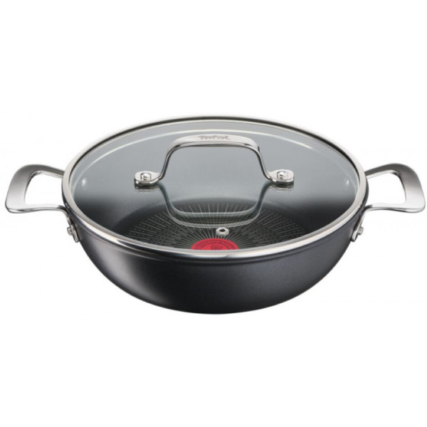 Сотейник з кришкою Tefal Unlimited, 26см, 2.5л, алюміній,скло, чорний