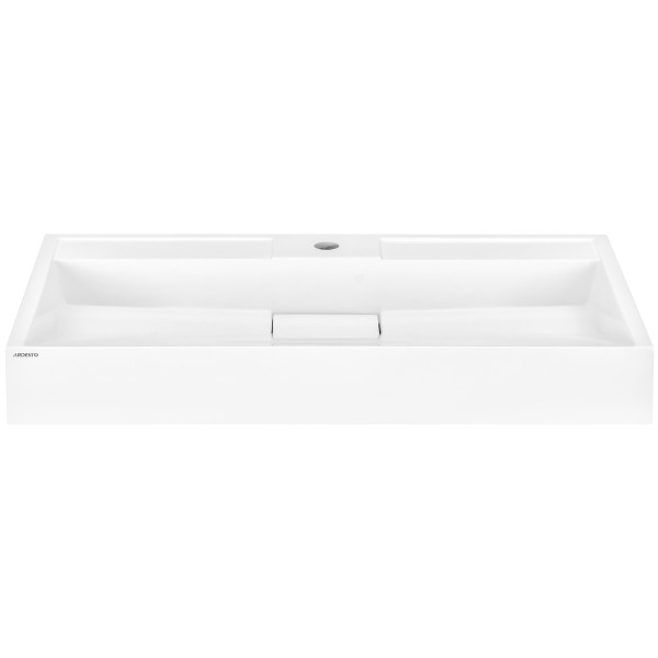 Раковина, умивальник ARDESTO Anna, штучний камінь, прямокут., з отвором для змішувача, без переливу, 800х455х110мм, накладний, білий