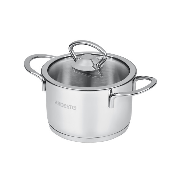 Каструля зі скляною кришкою ARDESTO Luna,0.9л, нержавіюча сталь