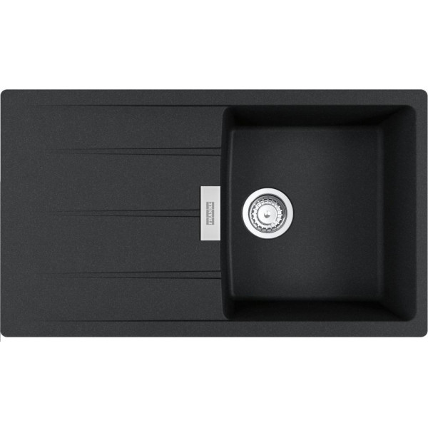 Мийка кухонна Franke Centro, фраграніт, прямокутник, з крилом, 860х500х200мм, чаша - 1, накладна, CNG 611-86, онікс