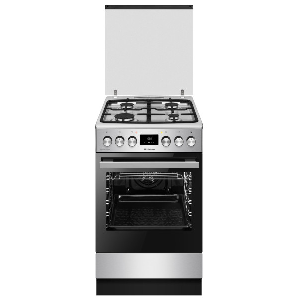 Плита Hansa комбінована, 65л, 50x60см, дисплей, конвекція, чавун, нерж