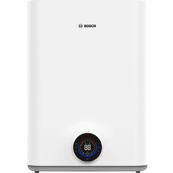 Водонагрівач електр. BOSCH плаский слім Tronic 5500iT, 80л, 1.5кВт, ун. монтаж, електр. кер-ння, Wi-Fi, B, білий