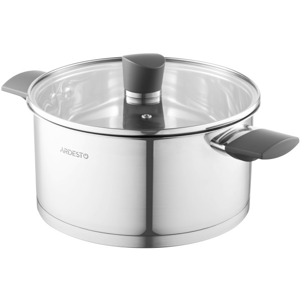 Каструля зі скляною кришкою ARDESTO Gemini Trento, 3.9л, нержавіюча сталь, бакеліт