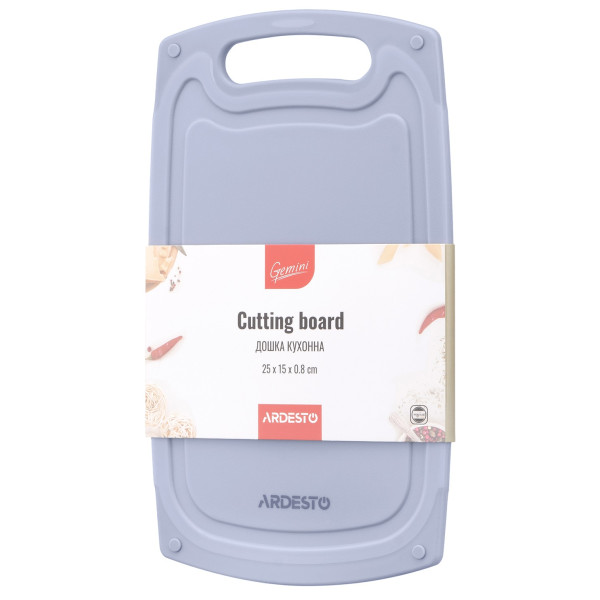 Дошка кухонна ARDESTO Gemini, 25х15х0.8см, пластик, сірий