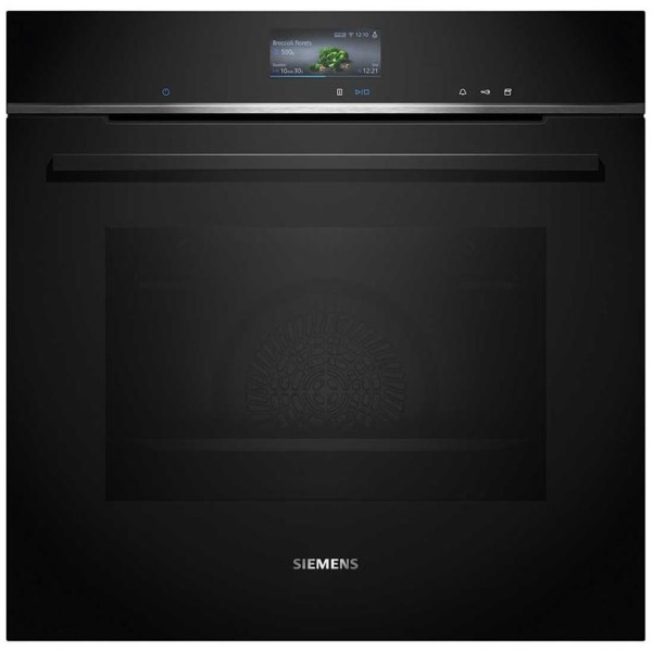 Духова шафа Siemens електрична, 71л, A+, пара, дисплей, конвекція, чорний