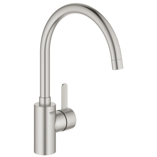 Змішувач кухонний Grohe Eurosmart Cosmopolitan, довж.виливу - 224мм, поворотний, одноважільний, супер сталь