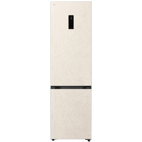Холодильник LG з нижн. мороз., 203x60х68, холод.відд.-262л, мороз.відд.-113л, 2дв., E, NF, інв., диспл зовн., зона св-ті, бежевий