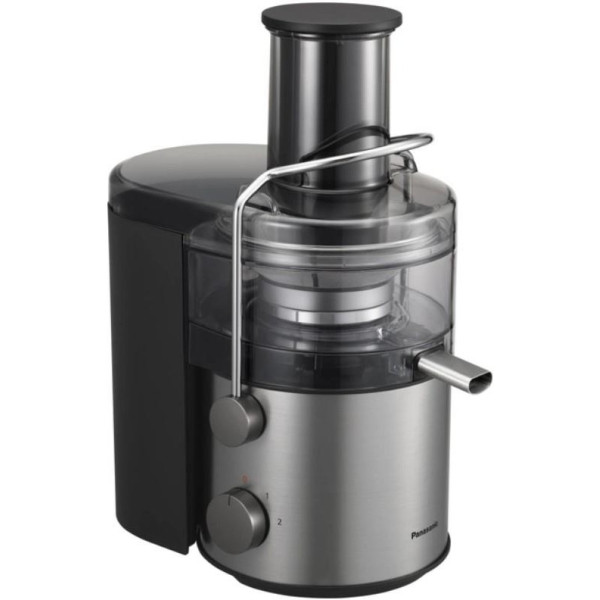 Соковитискач Panasonic відцентрований 1000Вт, чаша-1.5л, жмих-2л, жолоб на ціле яблуко, пластик/метал, чорний