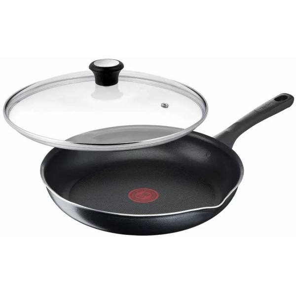 Сковорода з кришкою Tefal Day by Day, 20см, з кришкою, алюміній, бакеліт, скло, чорний
