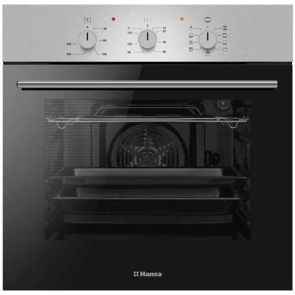 Духовка электр. Hansa, 60см, 62л, A, гриль , емаль легкого очищення, нержавіюча сталь