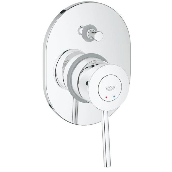 Одноважільний змішувач для ванни Grohe BauClassic, прихований монтаж, хром
