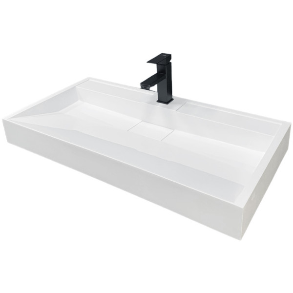 Раковина, умивальник Adamant VISION, штучний камінь, прямокут., з отвором для змішувача, без переливу, 1000х455х110мм, накладний, білий