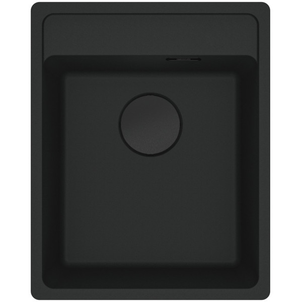 Мийка кухонна Franke Maris, фраграніт, прямокутник, без крила, 410х510х200мм, чаша - 1, врізна, MRG 610-37 TL, чорний матовий