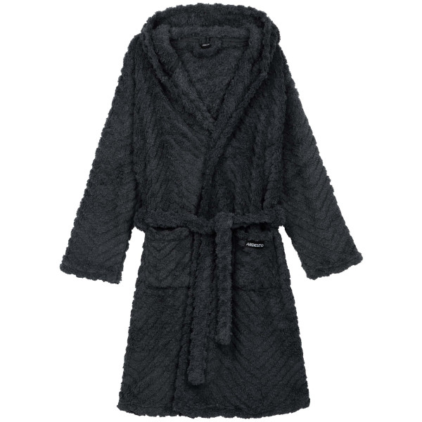 Халат жіночий ARDESTO Zigzag, розмір L/XL, 100% поліестер, сірий