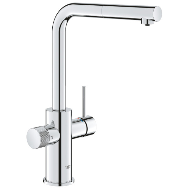 Змішувач для кухні Grohe Blue Pure Minta, довж.виливу - 223мм, поворотний/витяжний, 1+1 фільтр, хром