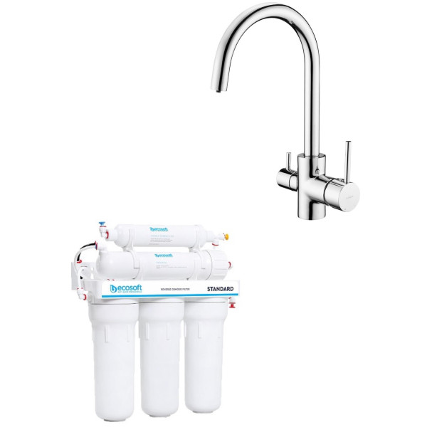 Комплект змішувача для кухні Deante з фільтром зворотного осмосу Ecosoft Standard (BCH_064M_PROMOSET)