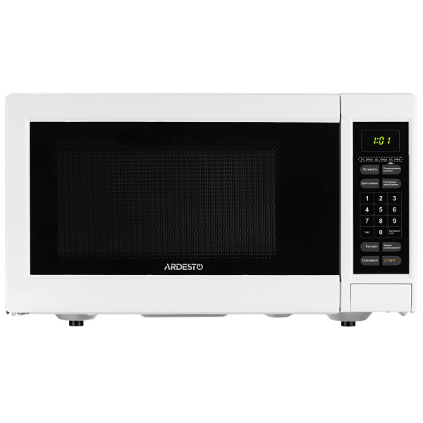 Мікрохвильова піч ARDESTO, 23л, електр.керув., 900Вт, дисплей, відкр.кнопкою, білий
