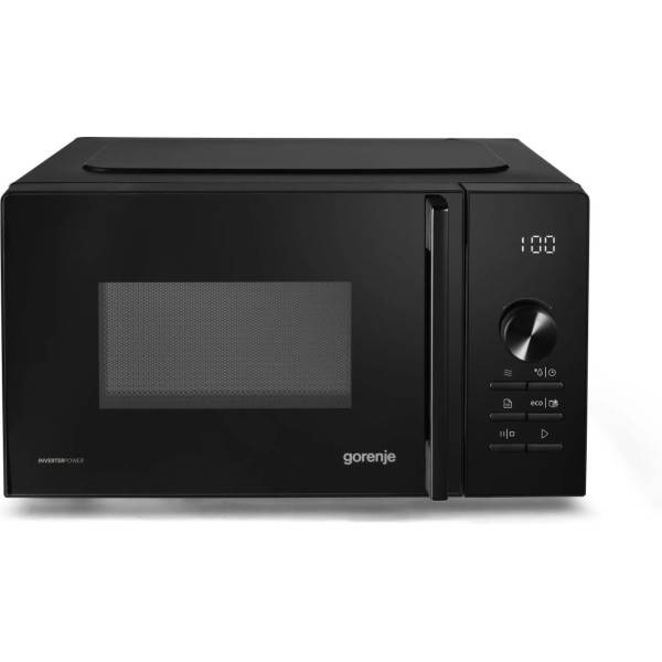 Мікрохвильова піч Gorenje, 20л, електр. керув., 800Вт, гриль, дисплей, 20 програм, інвертор, чорний