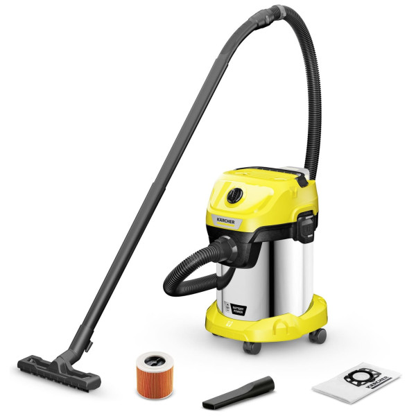 Пилосос професійний акумуляторний Karcher WD 3-18 S V-17/20 18В 110мБар контейнер 17л без АКБ та ЗП
