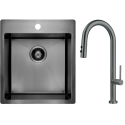 Набір для кухні Deante Olfato стальна мийка ZPO_D10A + зміш. BQO_D72M, титан