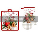 Набір прихваток для кухні ARDESTO Christmas Cookies 18х20см, 18х30см, 100% поліестер (верх), 100% бавовна (низ), сірий