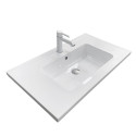 Раковина, умивальник Adamant FLATE, штучний камінь, прямокут., з отвором для змішувача, з отвором для переливу, 800х450х140мм, накладний, білий