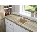 Мийка кухонна Deante Zorba, граніт, квадрат, без крила, 440х440х184мм, чаша - 1, накладна, пісок