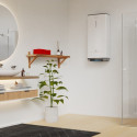 Водонагрівач електричний Ariston VELIS DUNE WIFI 100 EU плаский, слім, 100л, 2*1,5 кВт, емал. нагр. ел, ун. монтаж, ел. кер-ня, B, Італія, білий