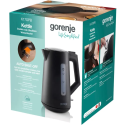 Електрочайник Gorenje 1.7л, Strix контроль, чорний матовий
