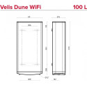 Водонагрівач електричний Ariston VELIS DUNE WIFI 100 EU плаский, слім, 100л, 2*1,5 кВт, емал. нагр. ел, ун. монтаж, ел. кер-ня, B, Італія, білий