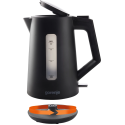Електрочайник Gorenje 1.7л, Strix контроль, чорний матовий