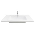 Раковина, умивальник Adamant FLATE, штучний камінь, прямокут., з отвором для змішувача, з отвором для переливу, 800х450х140мм, накладний, білий