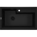 Мийка кухонна Deante Eridan, граніт, прямокутна, без крила, 800х500х214мм, чаша - 1, врізна, чорна