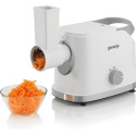 М'ясорубка Gorenje, 1800Вт, 2.1кг/хв, 2 решітки, насадка для ковбас, кеббе, томатів, 3 терки, пластик/метал, білий