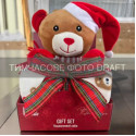 Набір ARDESTO Christmas Bear 2 предмети: плед 90х75см, декор. іграшка 24см, 100% поліестер, коричневий