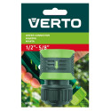 Конектор для шланга Verto, 1/2"-5/8", двокомпонентний, прогумований, антиковзкий