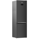 Холодильник Beko з нижн. мороз., 203x60x67, xолод.відд.-253л, мороз.відд.-109л, 2дв., E, NF, дисплей, HarvestFresh, нержавіюча сталь чорного кольору