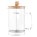 Френч-прес ARDESTO Midori, 800мл, боросилікатне скло, бамбук, прозорий