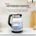Електрочайник Tefal Glass Kettle 1.7л, скло, з підсвіткою, чорно-срібний