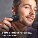 Машинка для стриження Philips Series 7000, акум., роторний мотор, насадок-3, кейс,ножиці, гребінець в компл, сталь, чорно-сірий