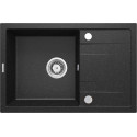 Мийка кухонна Deante Corio, граніт, прямокутник, з крилом, 670х440х175мм, чаша - 1, накладна, графіт