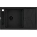 Мийка кухонна Deante Magnetic, граніт, прямокут., з крилом, 820х500х219мм, чаша - 1, накладна, чорний матовий