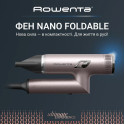 Фен Rowenta T-Shape Maestria Nano Foldable, 1700Вт, 3 режими, іоніз-я, хол. обдув, кейс, рожевий