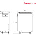 Осушувач повітря Ariston Deos EVO 12, 12л.на добу, 35м.кв , 130м3/год, 210Вт, ел.кер-ня, дисплей, таймер, авто вимк., білий