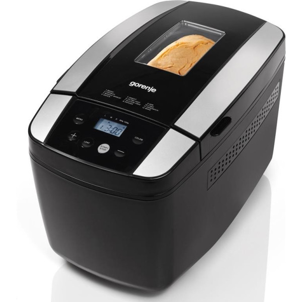 Хлібопічка Gorenje 800Вт, програм-1.2, макс.вага -1.2кг, форма прямокутник, пластик, чорний