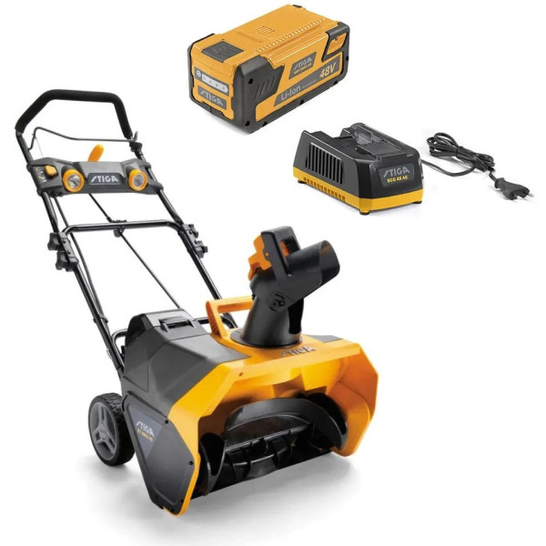 Снігоприбирач акумуляторний STIGA ST4851AE + 1111-9312-01 + 1111-9315-01 48В 1х2А·год ширина 51см викид 1-6м глибина 30см шнек 17.5см ЗП 15.8кг